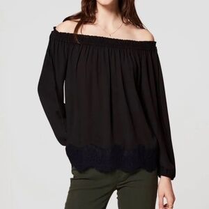 Ann Taylor Loft Black off the shoulder blouse